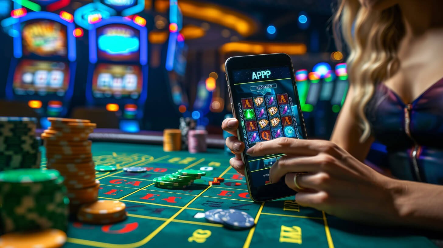 Ilustrasi permainan slot online modern di atlas77